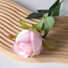 Artificial Rose Branch with Stem Green Leaves Home Wedding Party Faux Flower Floral Arrangement Indoor