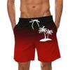 Gradient Color Palm Tree Pattern Beach Shorts Men 3d Printed Tropical Plants Swimming Trunk Summer Hawaiian Holiday Board Shorts