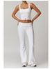 Prada Damen High-Waist Yoga Schlankmachende Weitbeinige Hosen & Spitze Fitness Set