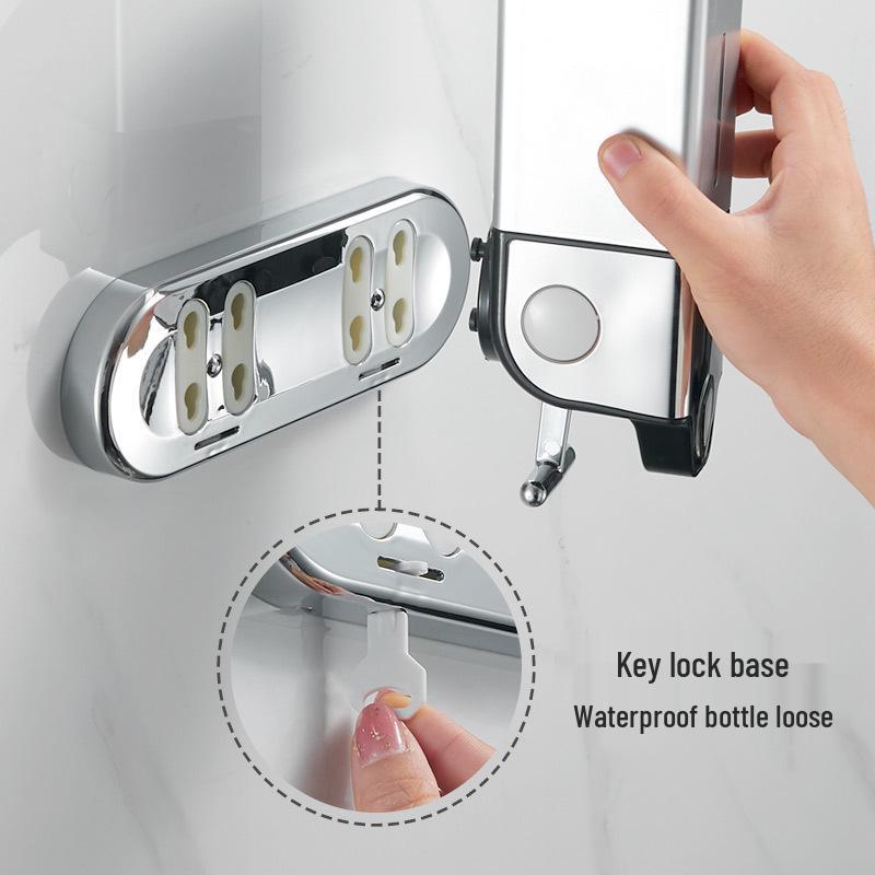 Wall-Mounted Dual Soap Dispenser with Double Hook for Bathroom & Kitchen