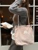 Fresh Floral Corduroy Women's Shoulder Bags Fashi Ctrast Color Ladies Handbag Versatile Large Capacity Female Shopping Bag
