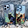 Claude Monet Funny Cat Art Phone Case For iPhone 11 12 13 Pro Max 13 Mini 14 15 Pro Max Plus Cover Shockproof Matte Laser Coque