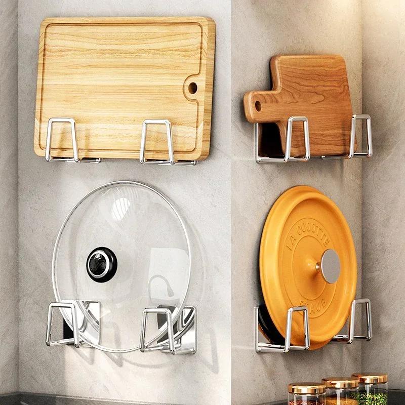 Wall Hanging Bathroom Accessories Kitchen Organizer Shelf Self-adhesive Stainless Steel Sink Coat Racks Home Gadgets Drying Rack