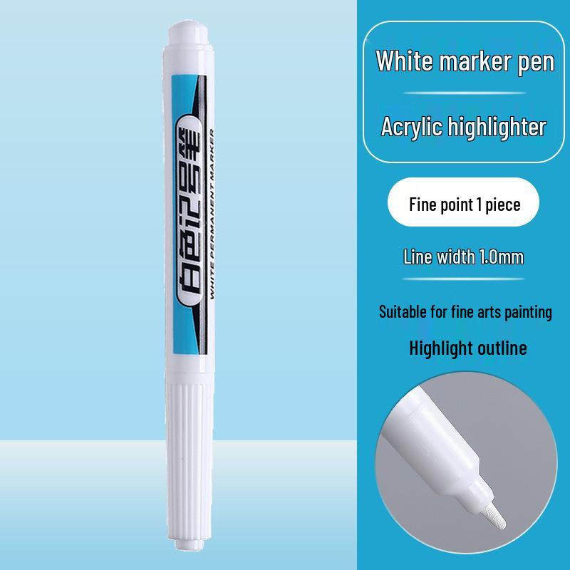 

White Fine Tip Waterproof Quick-Dry Acrylic Marker Pen - Fade-Resistant for Woodworking and Drawing