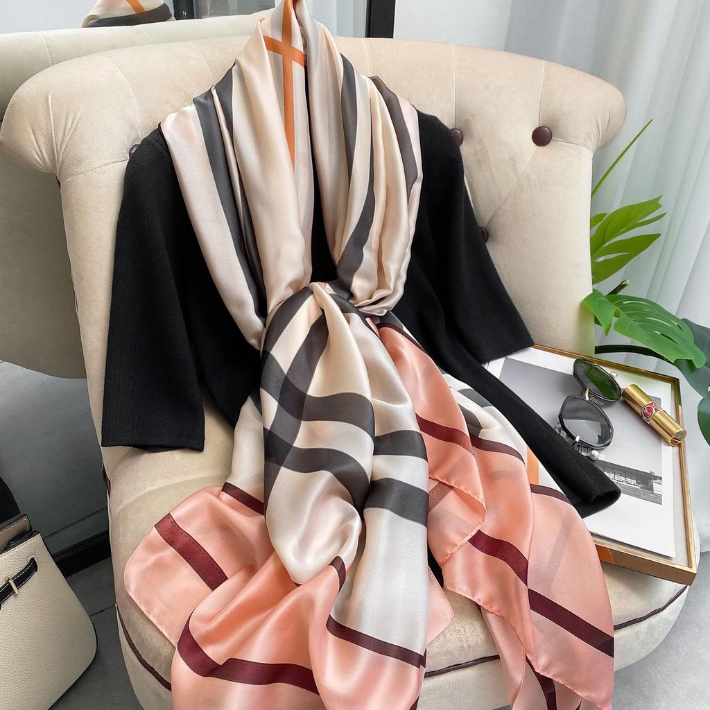 Hochwertige, luxuriöse Seidenschals, Stirnband, Schals, Halstuch für Damen, Ketten-Seidenschal, dekorativer Schal für Damen