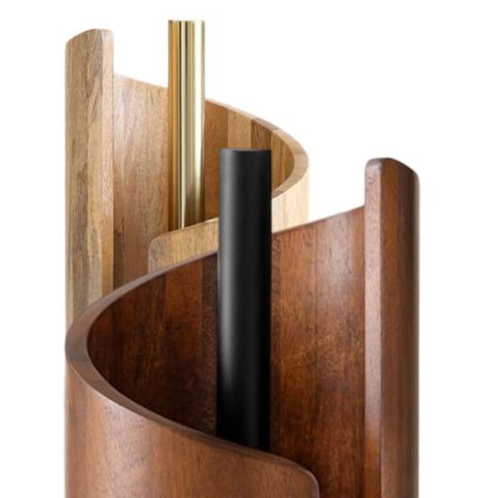 Mountain Paper Towel Holder Countertop with Wood Round Base And Iron Holder One-Hand Tearing Wood Paper Towel Holder for Kitchen Dining Room