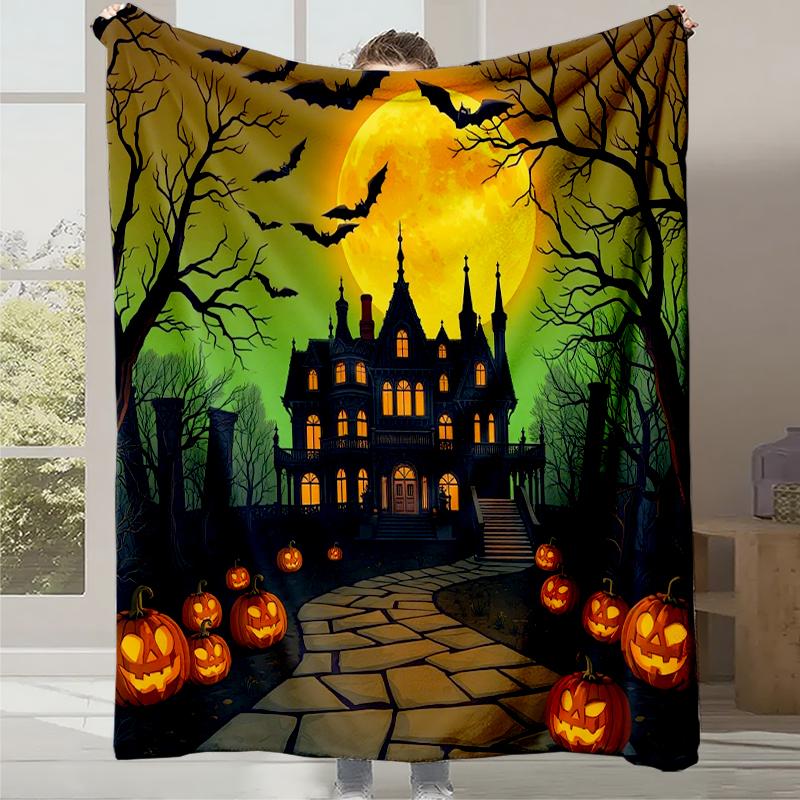 

New cartoon cute print halloween gift blanket office casual nap sofa blanket digital print flannel blanket 150x200cm 1pcs