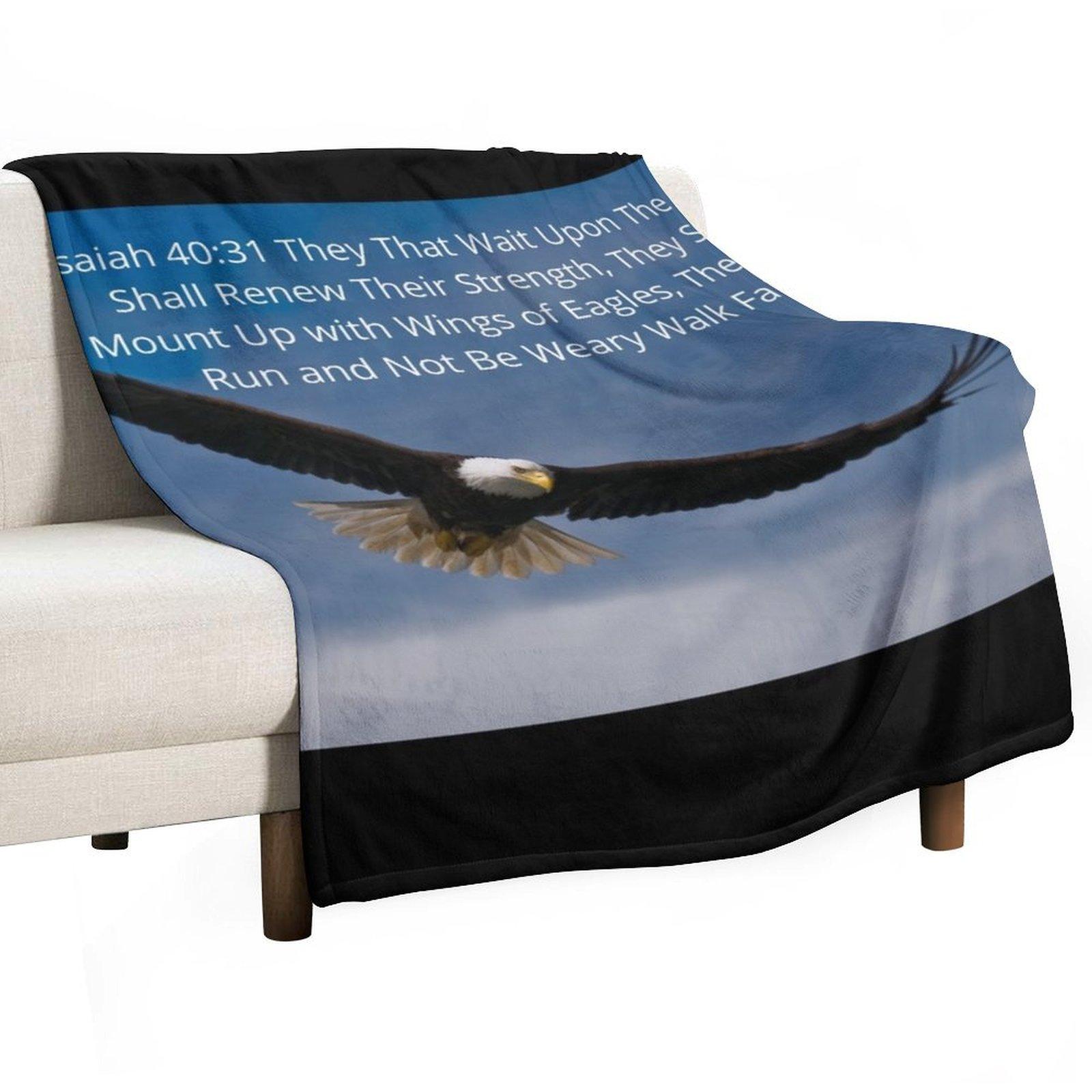 

Isaiah 40 vs 31 On Eagles Wings Throw Blanket Stuffeds valentine gift ideas Flannel Sofas Blankets 30x40in
