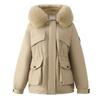 Pie Overcomes Women's Winter 2025 New Skinny Down Cotton Clothing Fashion Plush Thick Hair Collar Integrated Jacket