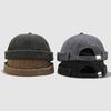 Pánské vyprané docker čepice Skullcap Retro námořnické čepice Ležérní Dámské kulichy Nastavitelné Bavlněné Retro Hip Hop čepice