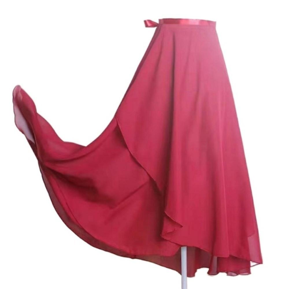 Tanzkleid Schnürung Ballettrock Lang Fee Ballett Tutu Rock Lang Chiffon Tanzrock Übung