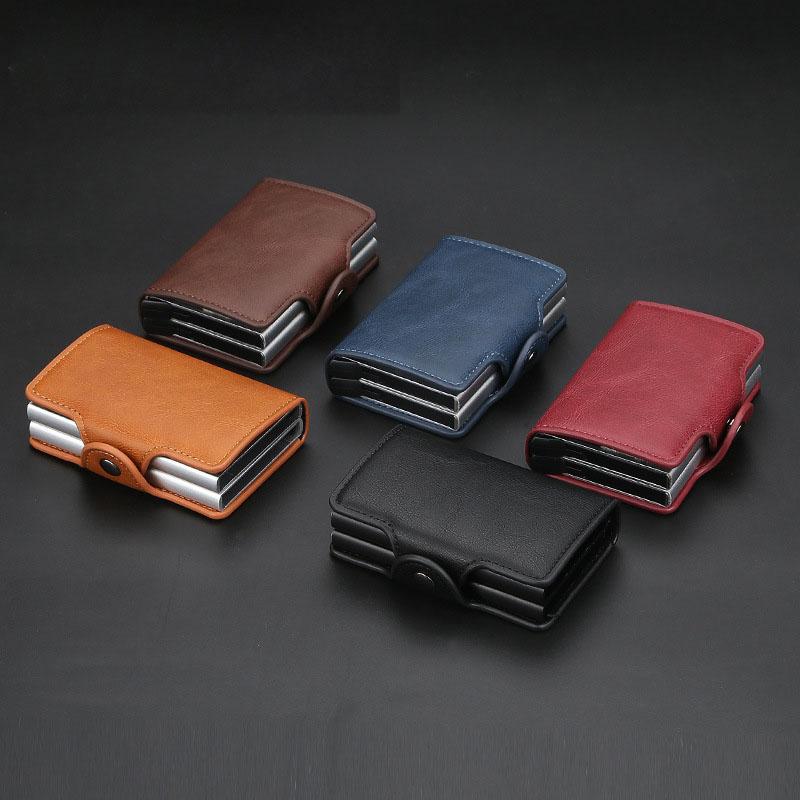 Mens Aluminium Alloy Rfid Blocking Card Holder Slim Business Card Case Minimalist Multi-card Wallet