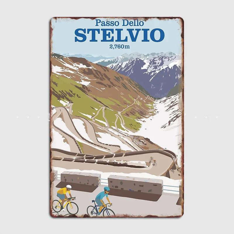 

PASSO DELLO STELVIO Cycling Vintage Posters Wall Art Metal Painting Garden Tin Sign Interior Home Room Decoration Wall Decor 20x30cm（7.8x11.8inch）