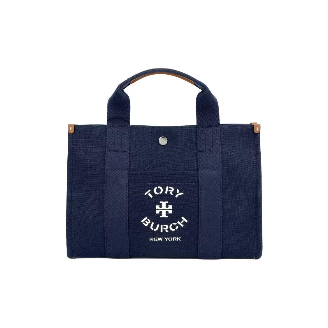 

Tory Burch Logo Print Tote Bag Women Tote Dark-Blue 148661-403 Basic Set (Bag+Dust Bag)