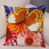 Colorful Butterflies And Blooming Flowers Pillow Pattern Cushion Cover Suitable For Sofa Bedroom Car Pillow Cover