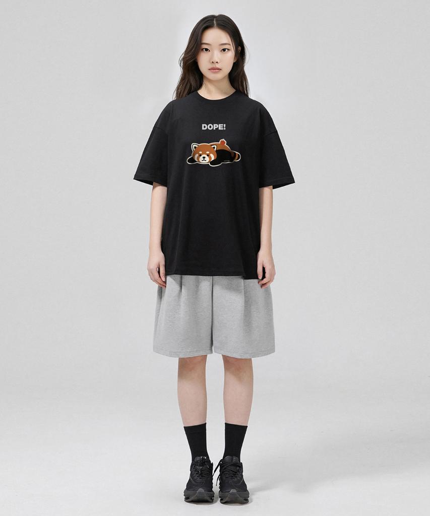 Geulaenpini Chalkboard Oversized Short Sleeve T-Shirt - Black