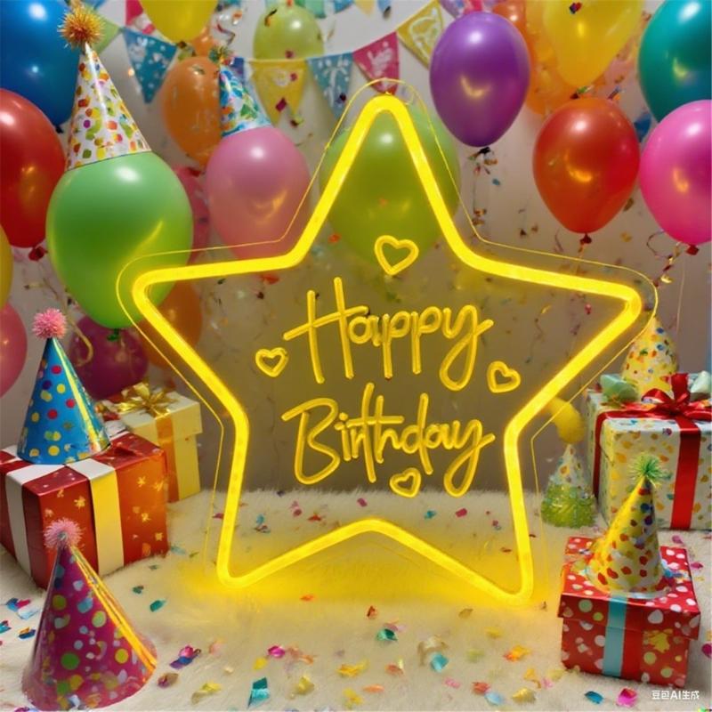 Practical Acrylic LED Neons Sign For Birthday Celebration Indoor Outdoor Multi Scene Decoration