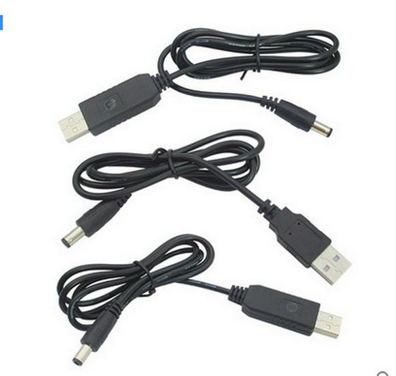 USB To DC 5.5x2.1mm Charging Cable, 5V/9V/12V Boost