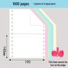 1000 Pages 190-2345 Dot Matrix Three-Part Color Continuous Receipt Paper with Two-thirds/One-third Split
