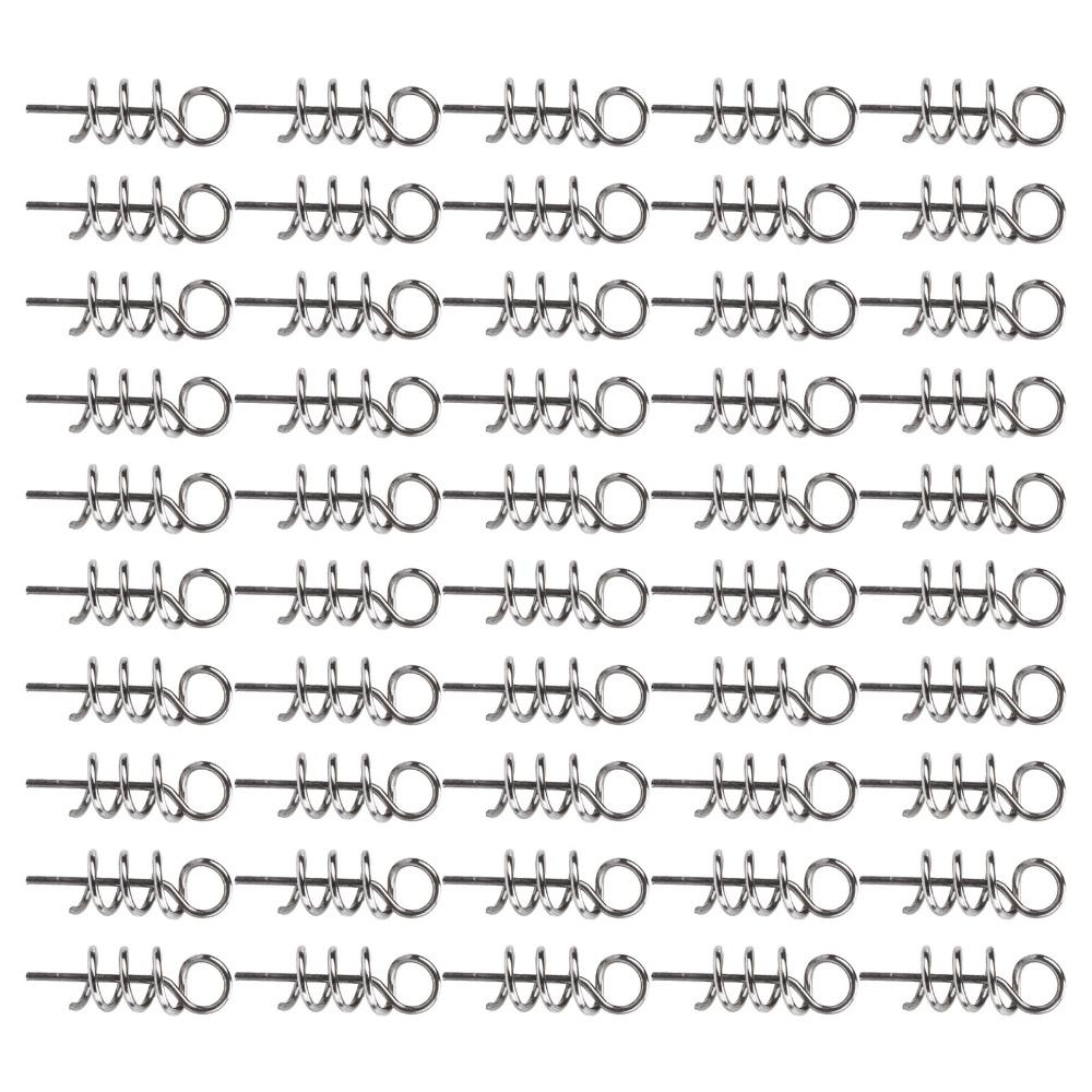 200PCS Silver Lure Screw Spring Twist 15mm Length Lure Screw Springs  Saltwater Fishing