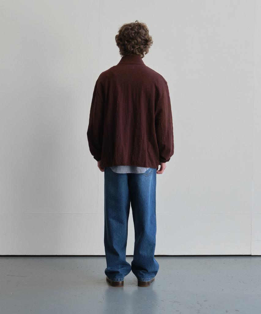 Horlisun Baxter Slub Zip Up Jacket Dark Brown