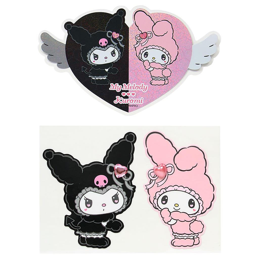 Sanrio Sticker Set Saro My Melody Acrylic Ages 415171 (Mellow Miusa) & Kuromi, Paper, PVC, Resin, 3+,