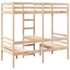 High Bed with Desk & Chairs 90x200 Cm Solid Pine Wood