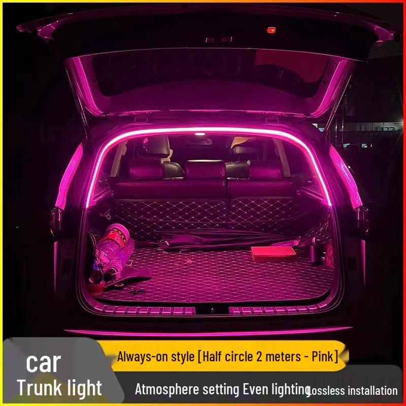 Car Trunk Ambient LED Light Strip: No Wiring, Automatic Induction Tail Box Decoration.