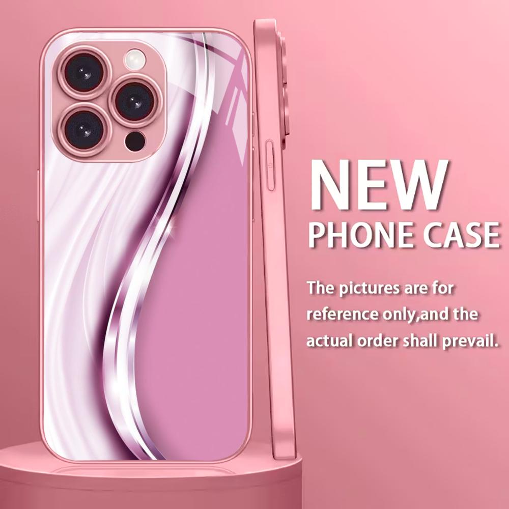 

Посеребренный Чехол из Закаленного Стекла для Телефона для iPhone Чехол для 11/12/13/14/15/16/17 Pro MAX iPhone 17