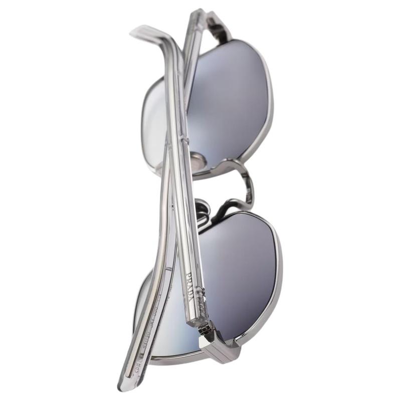 Prada Iconic Nameplate Metal Irregular Sunglasses Men's Silver