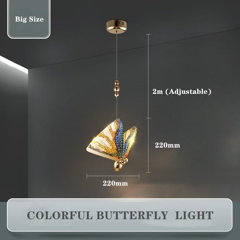 Nordic Colorful Butterfly LED Pendant Lamps for Home Bedroom Living Room Indoor Golden LED Suspened Hanging Chandelier Lighting