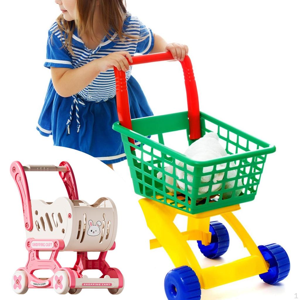 Kinder Einkaufswagen Trolley Rollenspiel Kleinkinder Lebensmittel für Jungen Mädchen