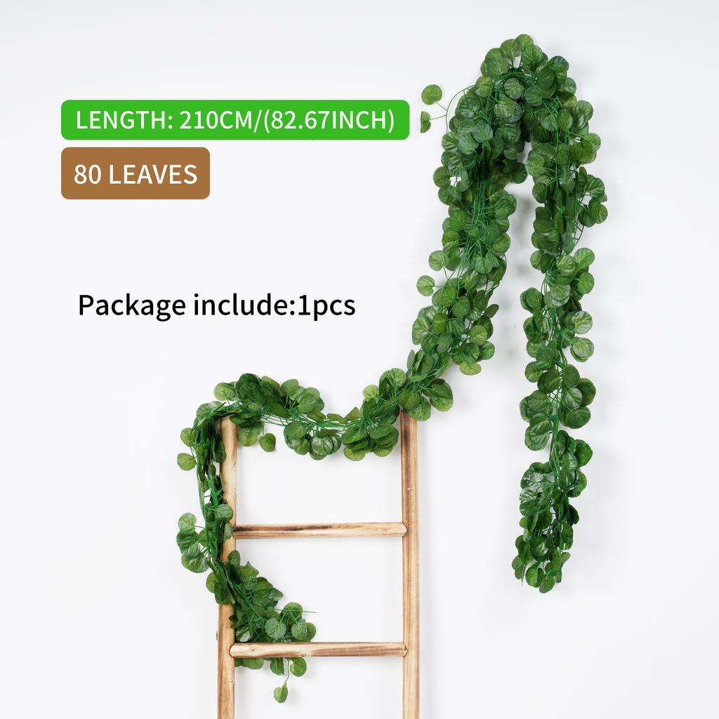 1 piece 2.1M Home Decor Artificial Ivy Leaf Garland Plants Vine Fake Foliage Flowers Creeper Green 80pcs leaf Ivy Wreath
