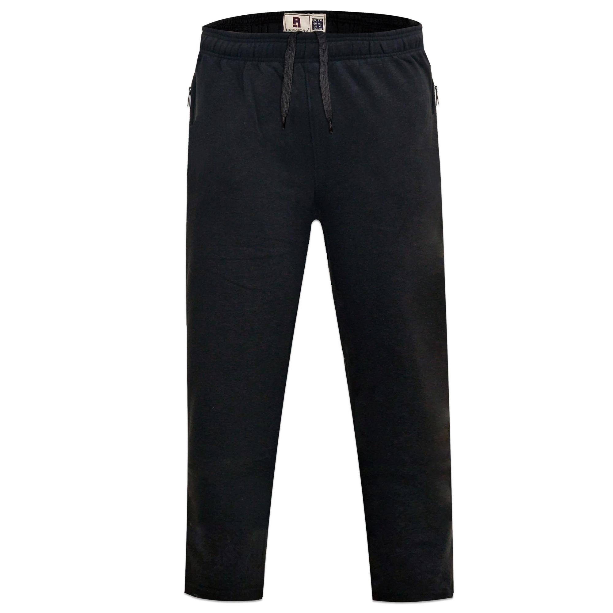 Duke Heren D555 Albert Rockford Open Zoom Kingsize Joggingbroek 6XL zwart