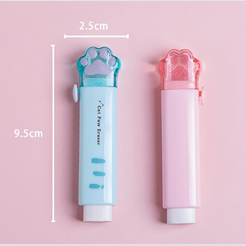 1pc Cute Cat Paw Rubber Push-pull Design, School Office Rubber Eraser, Creative Stationery Gift (4 Colors To Choose From)