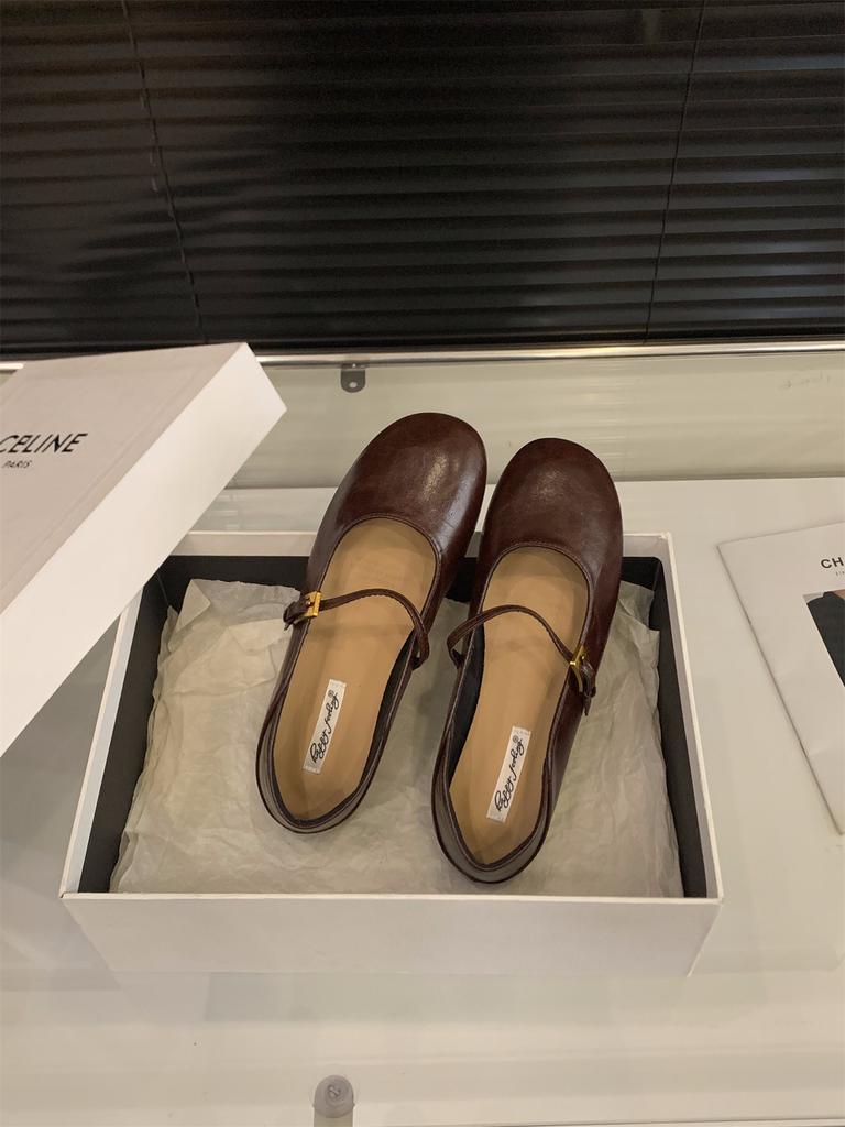 French flat silver Mary Jane single shoes women's shoes 2025 spring and autumn ballet evening shoes black commuter shoes