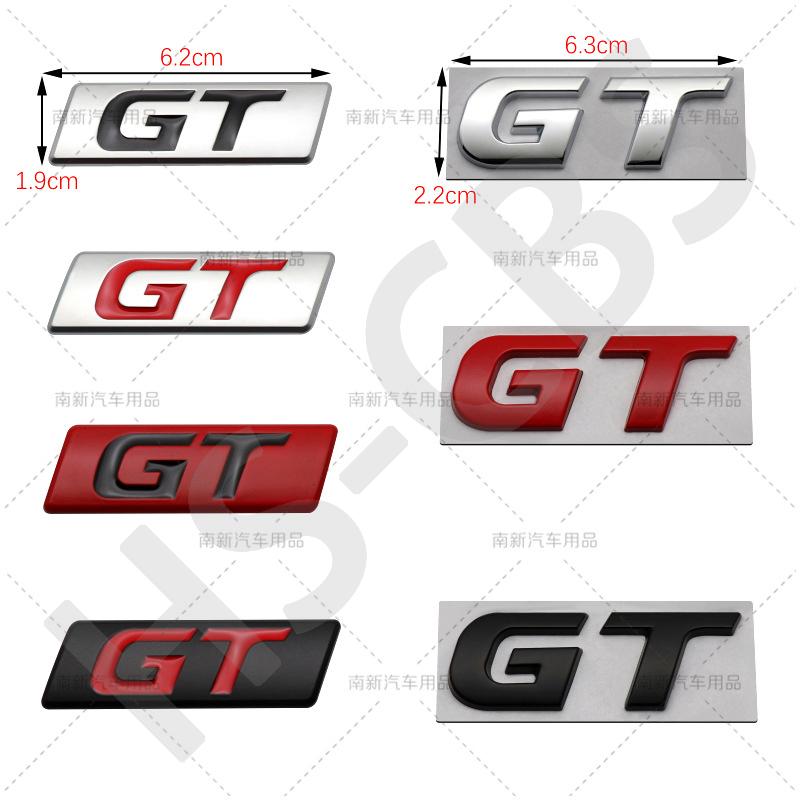 WDC5   1Pcs Metal 3D Car Rear Trunk GT Emblem Logo Auto Door Fender Badge Tailgate ogo GT Car Body Decorative Stickers Accessoires