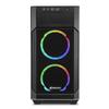 Sharkoon V1000W RGB Micro Tower PC Case, Micro-ATXMini-ITX Compatible, Features 3 X 120mm ARGB Fans, 1 X 5.25-inch Bay, Tempered Glass Side Panel,