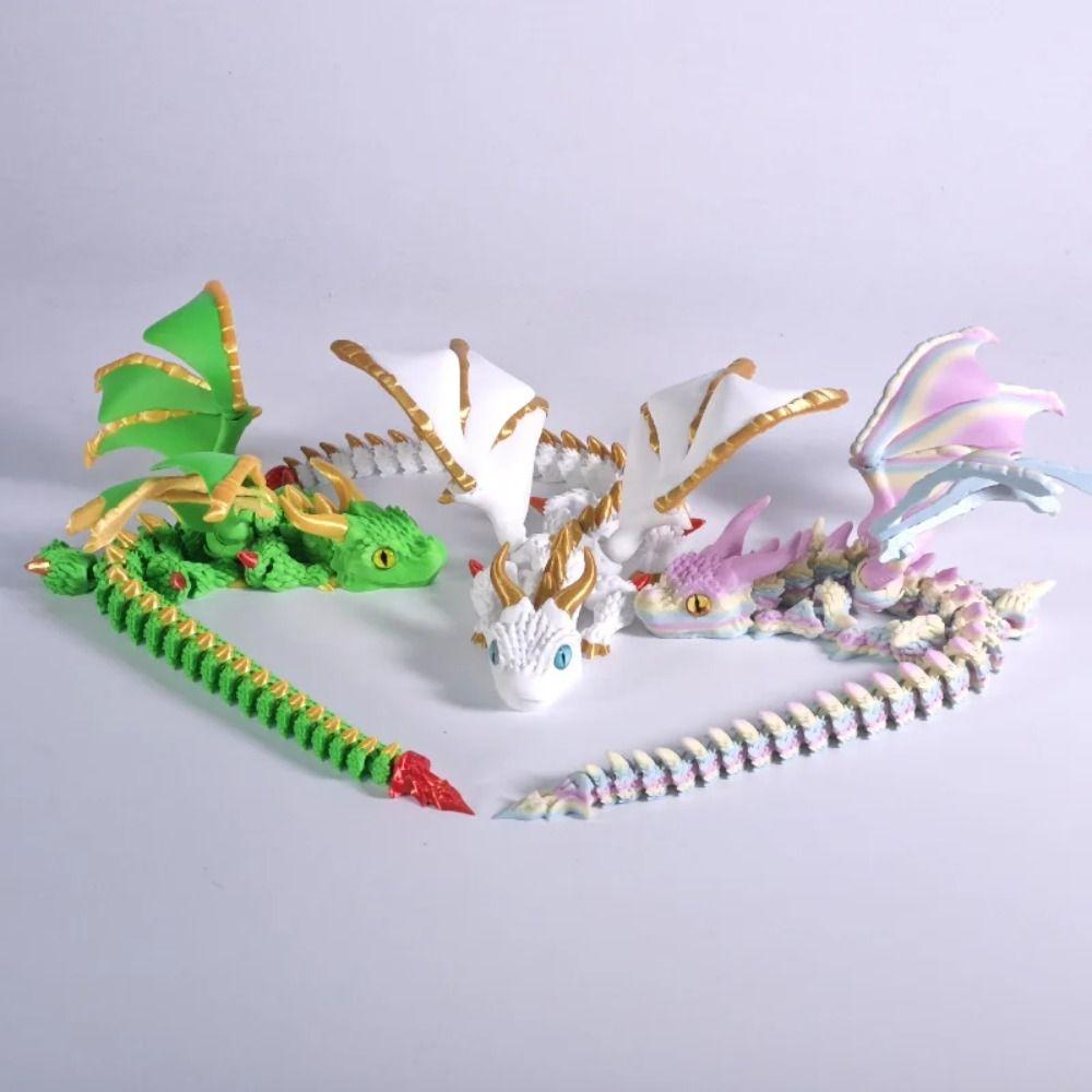 Cool 3D Printed Wyvern Dragon with Wings Simulation Model Gift Articulated Dragons Fidget Dragons Desktop Ornaments