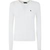 Polo Ss23 Solid Color Brand Logo Embroidered Long Sleeve Crew Neck Sweater Women Sweater White 211891640001-001