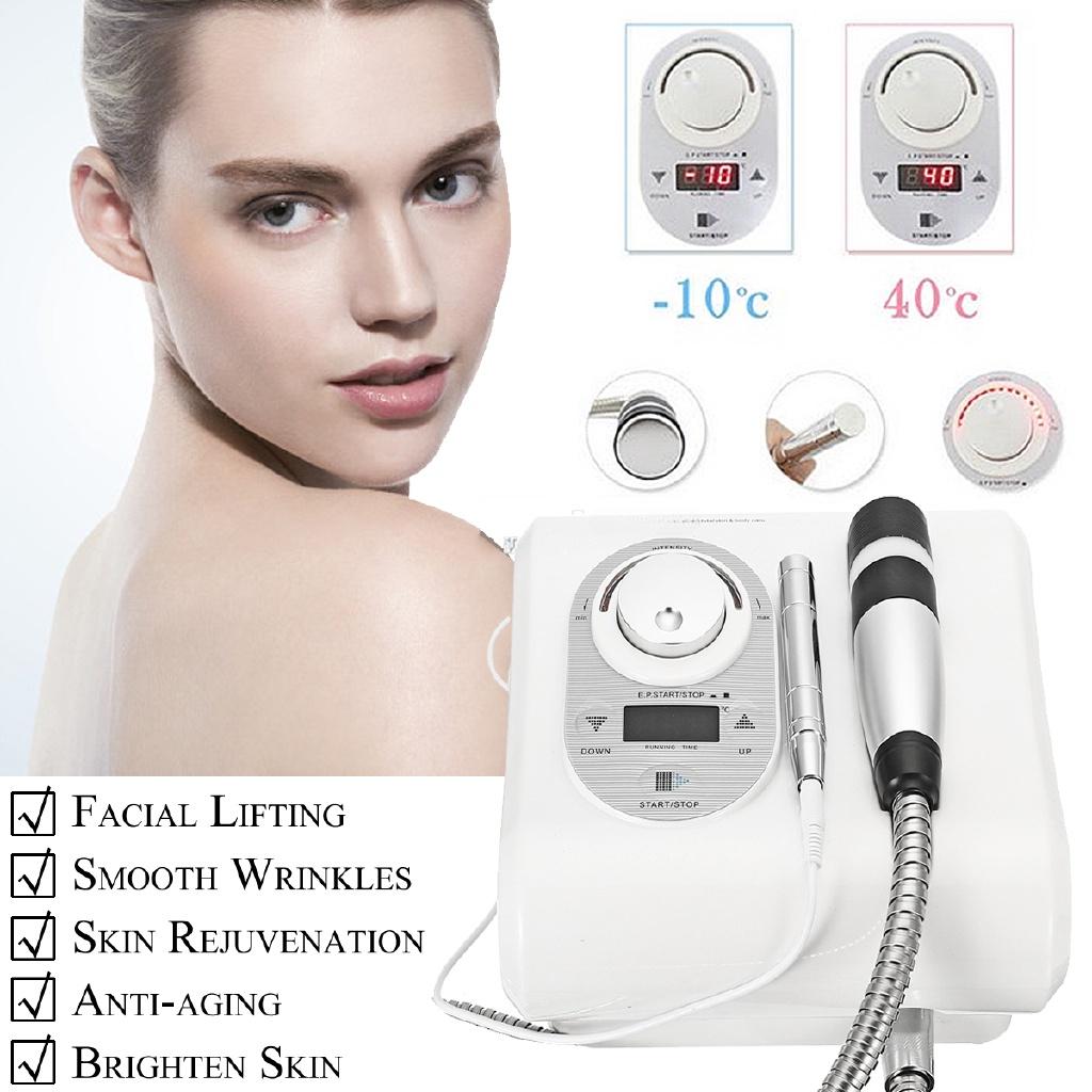 100-240v Cryo Heating Therapy Skin cool Electroporation Needle Free Mesotherapy Machine 50w Hot Cold Hammer Facial Anti Aging Beauty