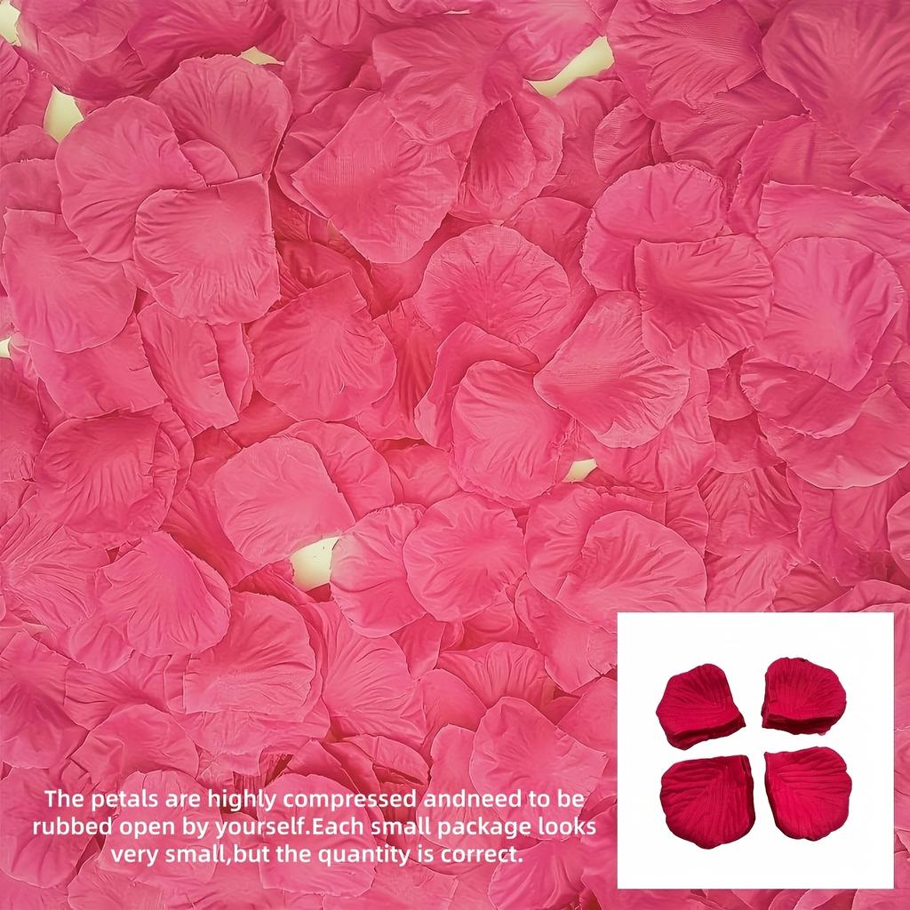 1 pièce 1000 pièces/paquet Pétales de Fleurs Artificielles | Roses de Mariage Roses Artificielles Pour Fiançailles Demande en Mariage Et Saint-Valentin Fabriqués en Plastique