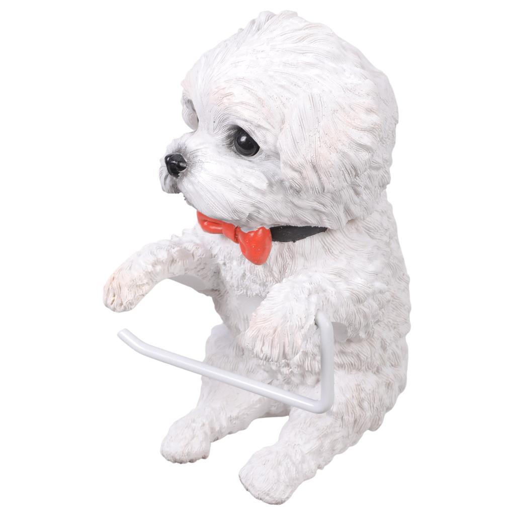 Playful Canine Inspired Tissue Dispenser High Quality Resin Construction Unique Gift For Housewarming Party