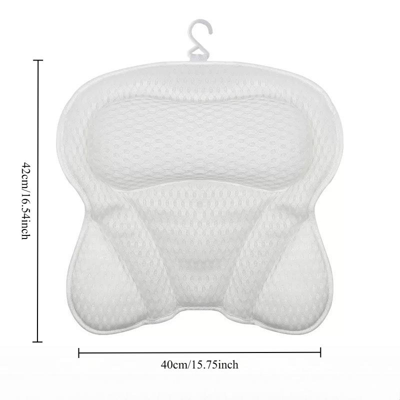 

Bath Pillow Butterfly Mesh Shaped with 6 Suction Cups for Secure Comfort Bathtub Neck Back Support Soft Breathable