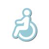 Wheelchair Mark Magnet, Simple, 6 Colors, Height 4.7 Inches (12 Cm) (Gloss), Blue)