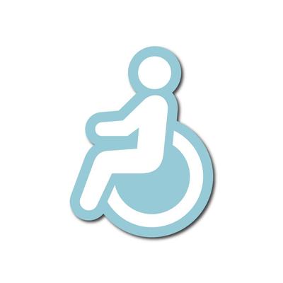 Wheelchair Mark Magnet, Simple, 6 Colors, Height 4.7 Inches (12 Cm) (Gloss), Blue)