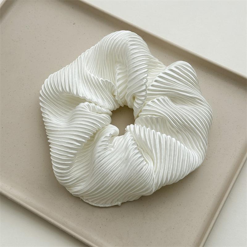 Jedwabiste Kremowe Błyszczące Duże Gumki do Włosów Vintage Delikatny Jednolity Kolor Opaska do Włosów Opaska na Głowę dla Kobiet Dziewcząt Elegancka Elastyczna Gumka do Włosów