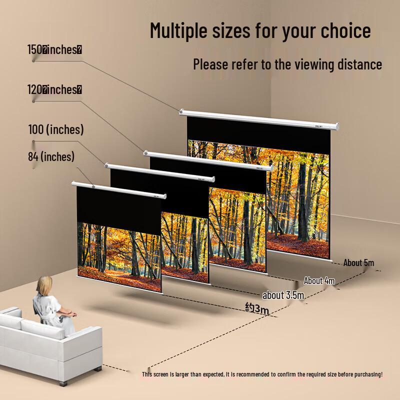 Deli 84-inch 16:9 Electric Projector Screen