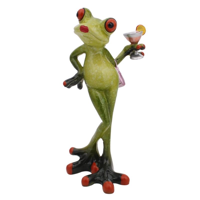Whimsically Funny Resins Frogs Figurine Cartoon Animal Statue Collectible Ornament for Home Office Desktop Shelf Decors