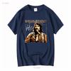 Maglietta Nera in Cotone Vintage Waylon Jennings D76841 vintage Lavata Elasticizzata Morbida Casual Comoda Unisex streetwear